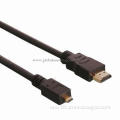 Micro HDMI AM-DM Cable with 24K Gold-plated Connectors, Nylon or Cotton Jacket are Available